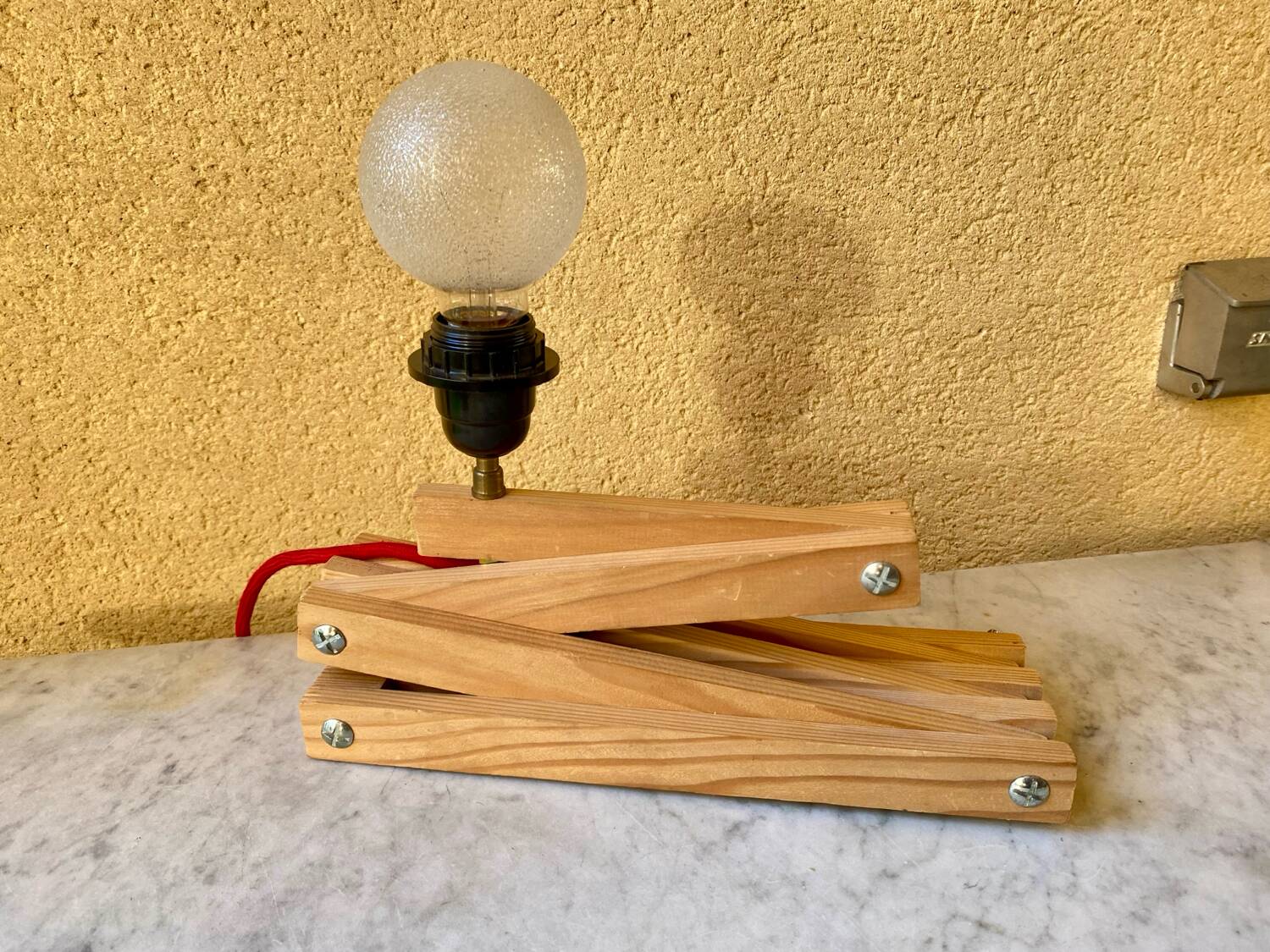 Accordion lamp, vintage Scandinavian design from the 90s, modernist design.