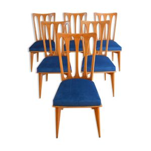 Suite de 6 chaises art Déco vintage 1950