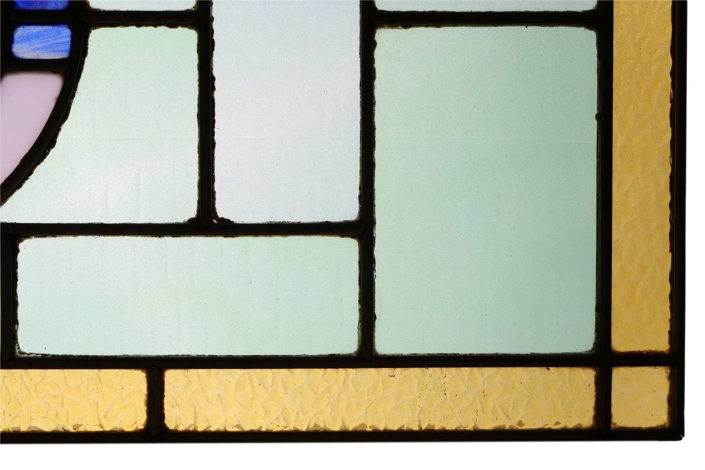 Art Deco Stained Glass Panel Depicting Cyclists in Motion, Belgium ca. 1910