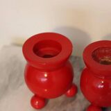Pair of Swedish Dala Ball Candle holders