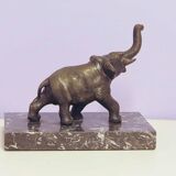 Black Marble Bookend Elephant