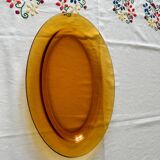 Plat de service ambre Duralex Made in France