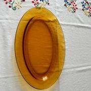 Plat de service ambre Duralex Made in France