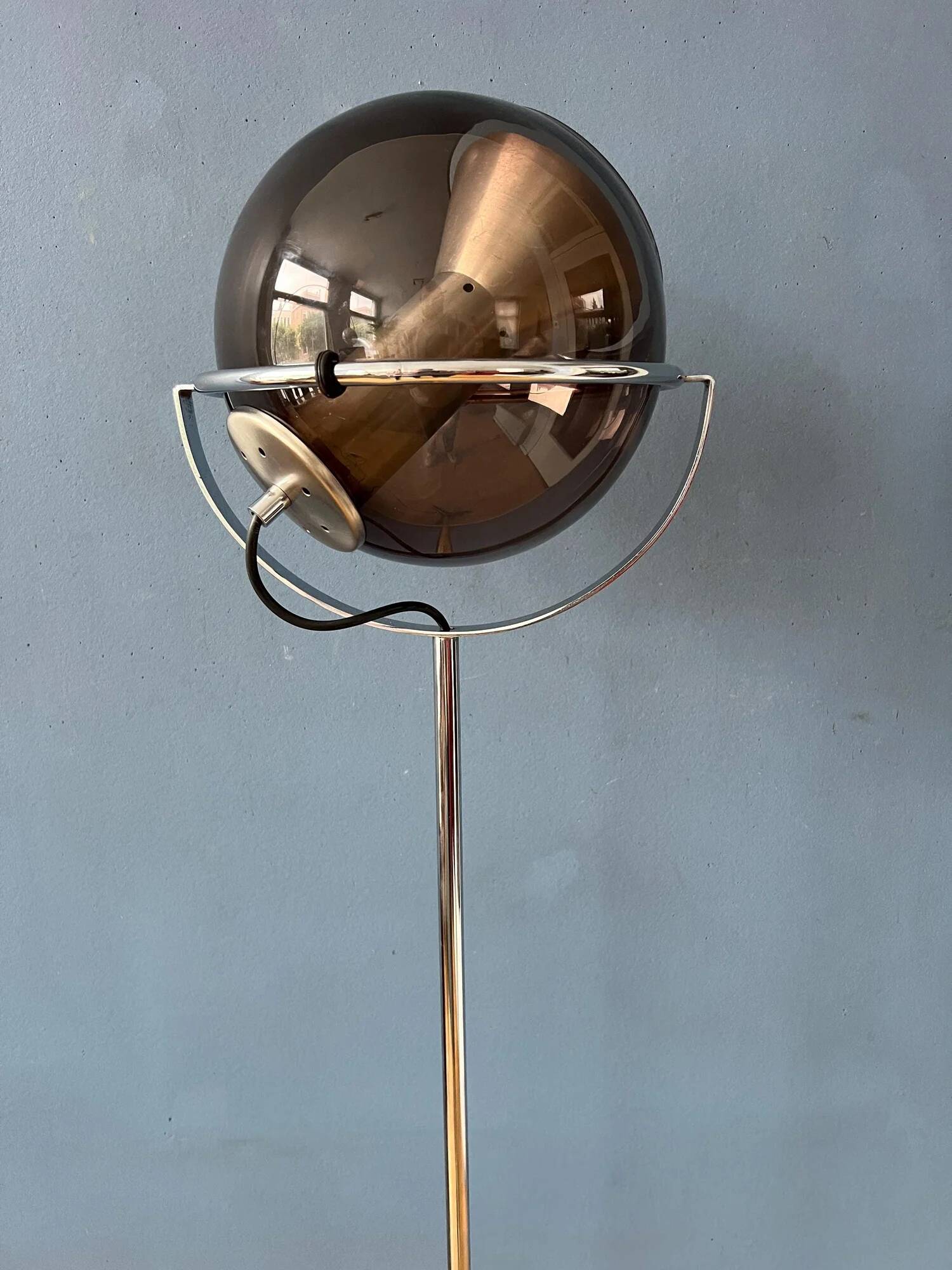 Vintage Raak Space Age Globe Eyeball Floor Lamp by Frank Ligtelijn