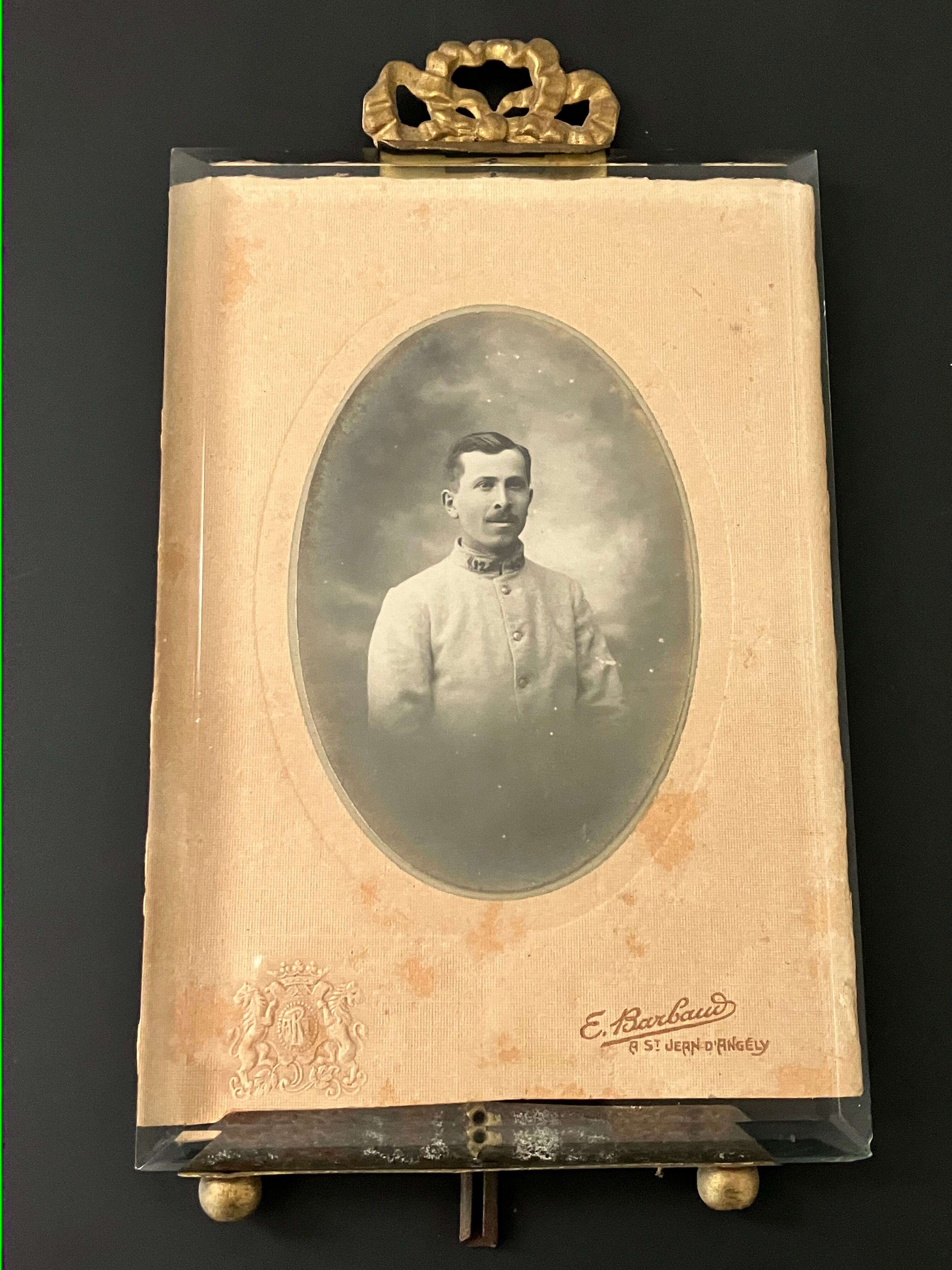 Brass frame, bevelled glass