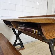 Antique desk / school bench (1920) in cast iron by Mark Breda, Holland.