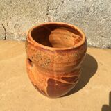 Vase avec coulures en grès émaillé