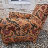 Club armchair fabric floral vintage baroque