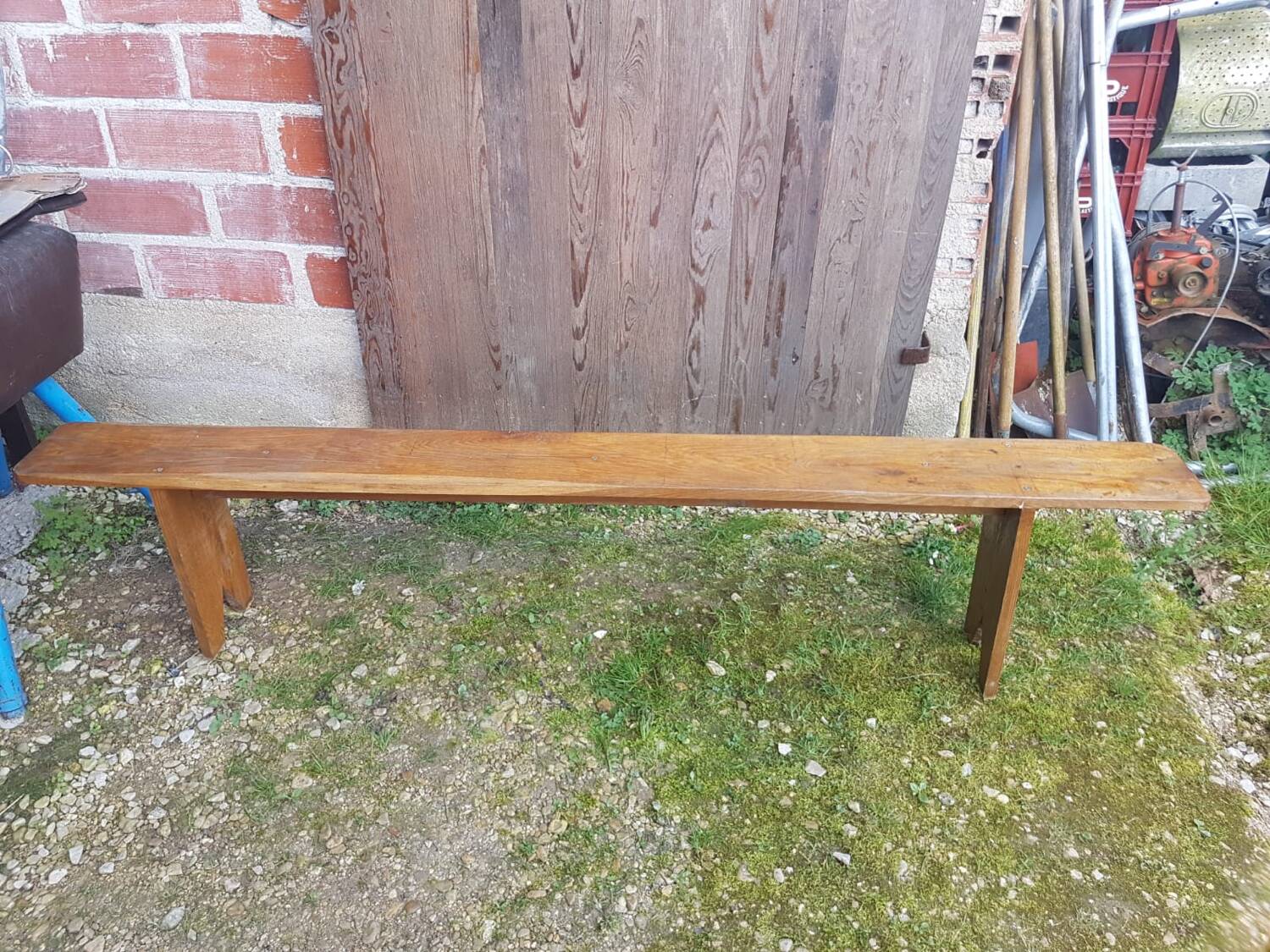 Old vintage solid wood bench