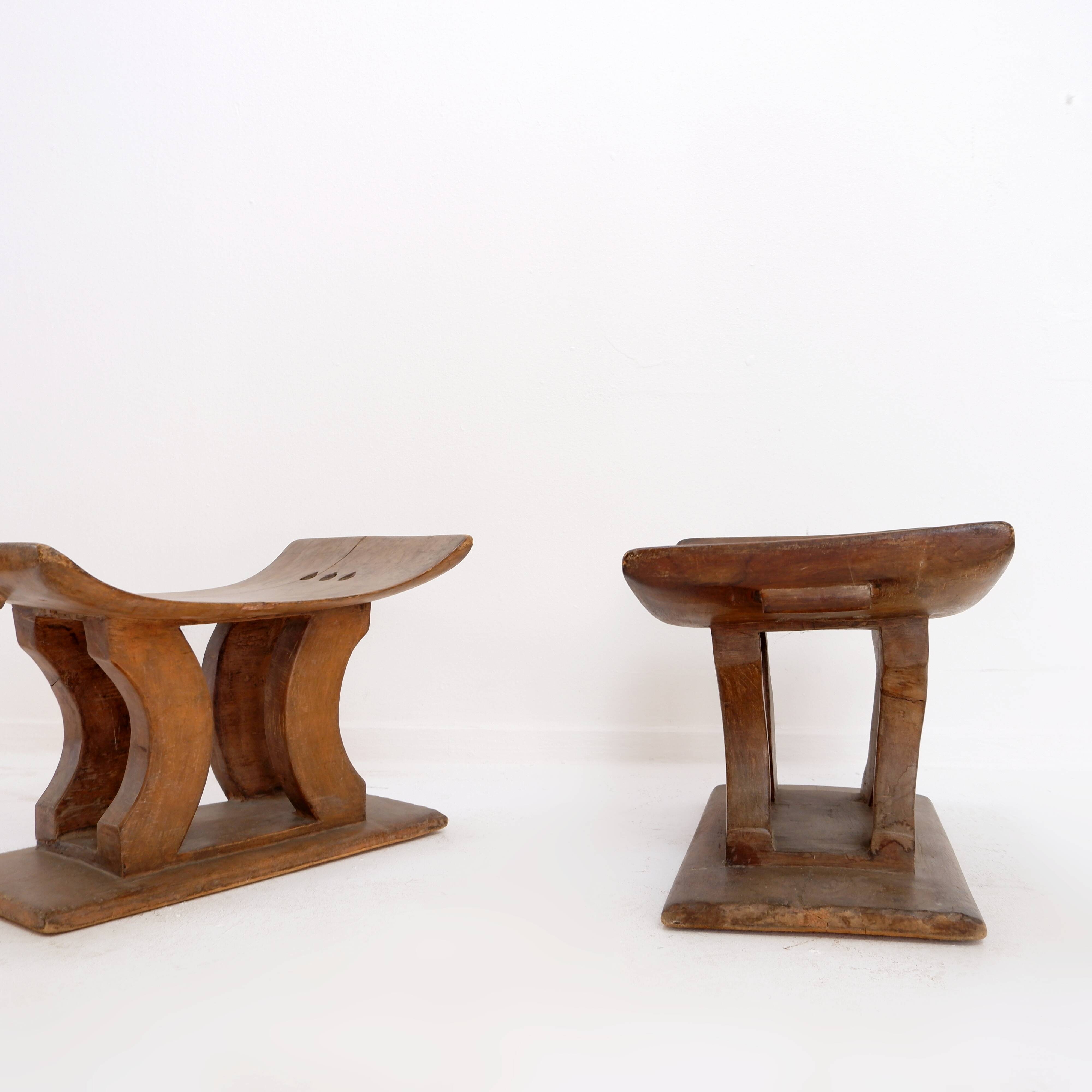 Pair of African Ashanti stools