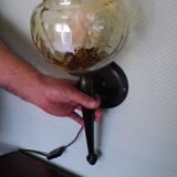 Brass patinated thick metal wall 1940