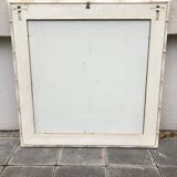Large rattan and white bamboo mirror