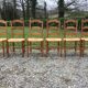 6 vintage mulched oak chairs
