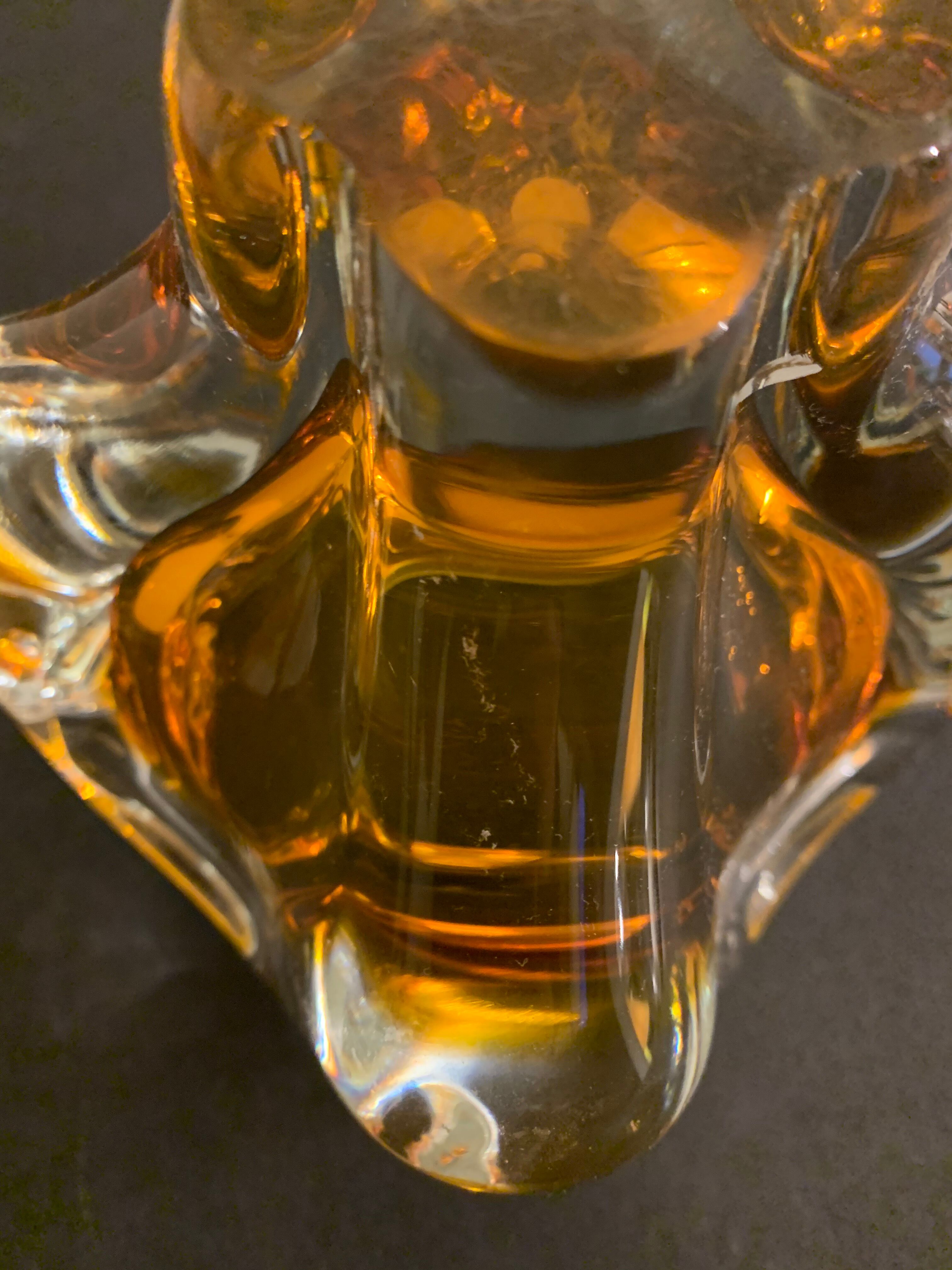 Murano orange-yellow glass ashtray 1960