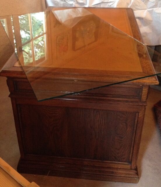 Oak desk 9 drawers end XlXème