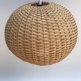 Hanging woven rattan lamp from the 1960s by Jansen Leuchten