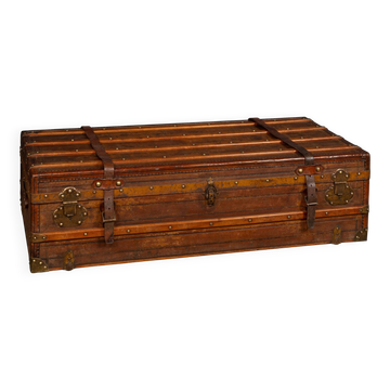 Antique 19thC Victorian Leather Travel Trunk c.1870
