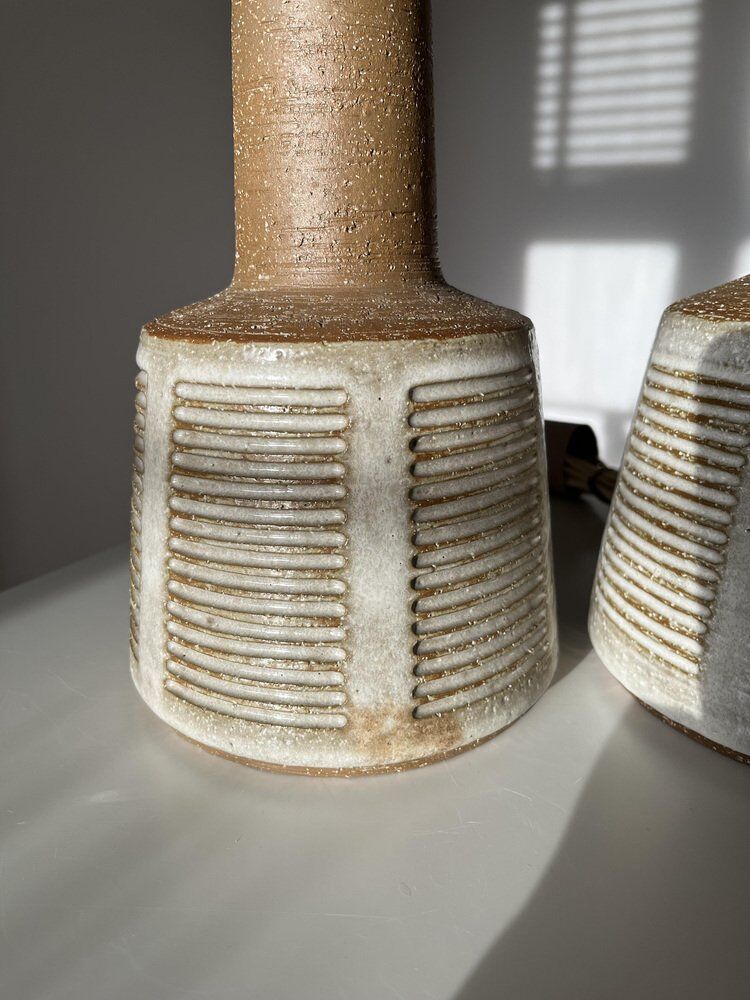 Pair table lamps, Le Klint for Palshus, Denmark, chamotte 1960s, set of 2