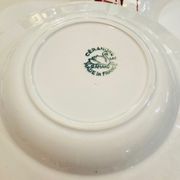 5 hollow earthenware plates burgundy ceranord St Amand