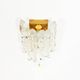 Set of two brass and heavy ice glass sconces by Kalmar, Austria 1970’s
