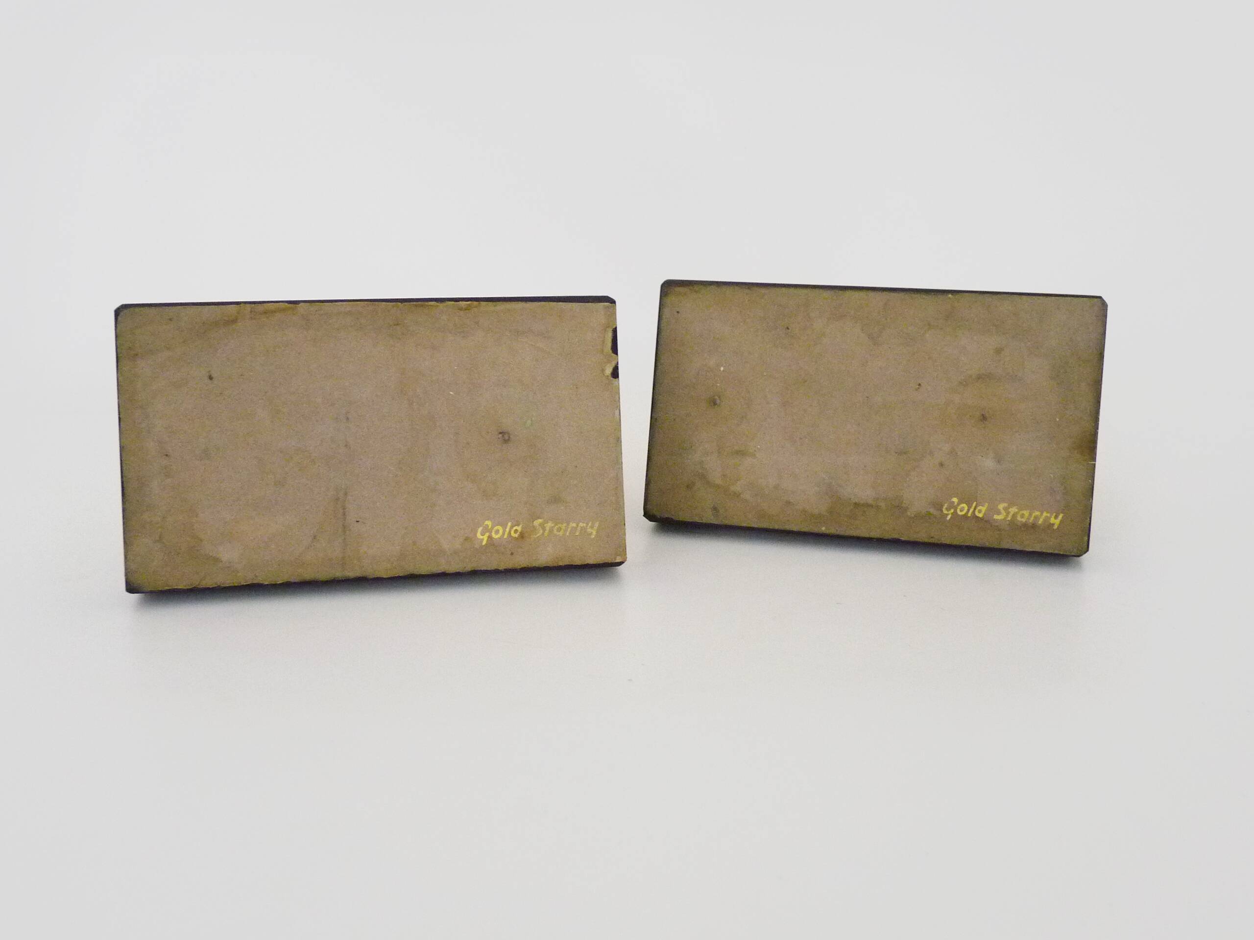 Pair of Modernist Art Deco Gold Starry Bookends on Marble Base