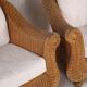 Pair of woven wicker armchairs