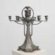 Art Nouveau tin candle holder by Achille Gamba, Italy ca. 1900