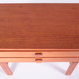 Vintage teak chest of drawers with leather handles by fröseke nybrofabrik, 1970s