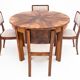 Art Deco dining set, table et 4 chairs, Poland, 1940s