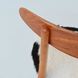 Hans Wegner model CH30 dining chairs in cowskin Carl Hansen Denmark 1952