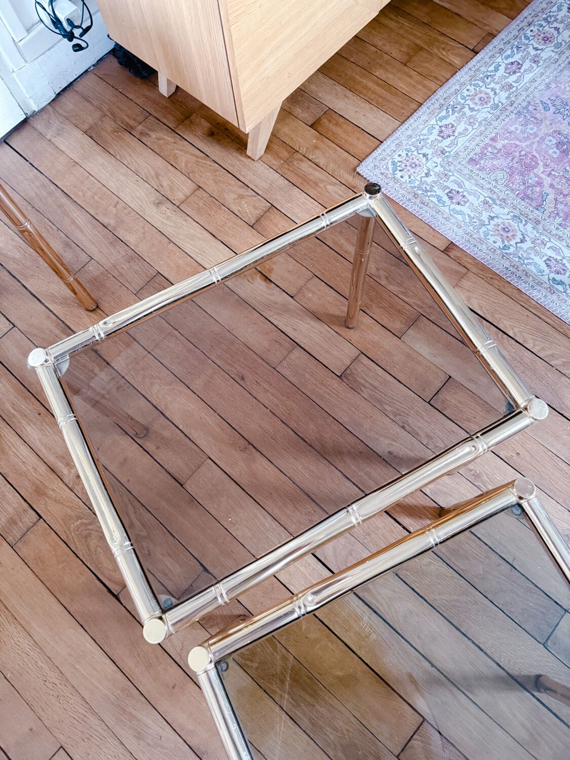 3 nesting bamboo tables