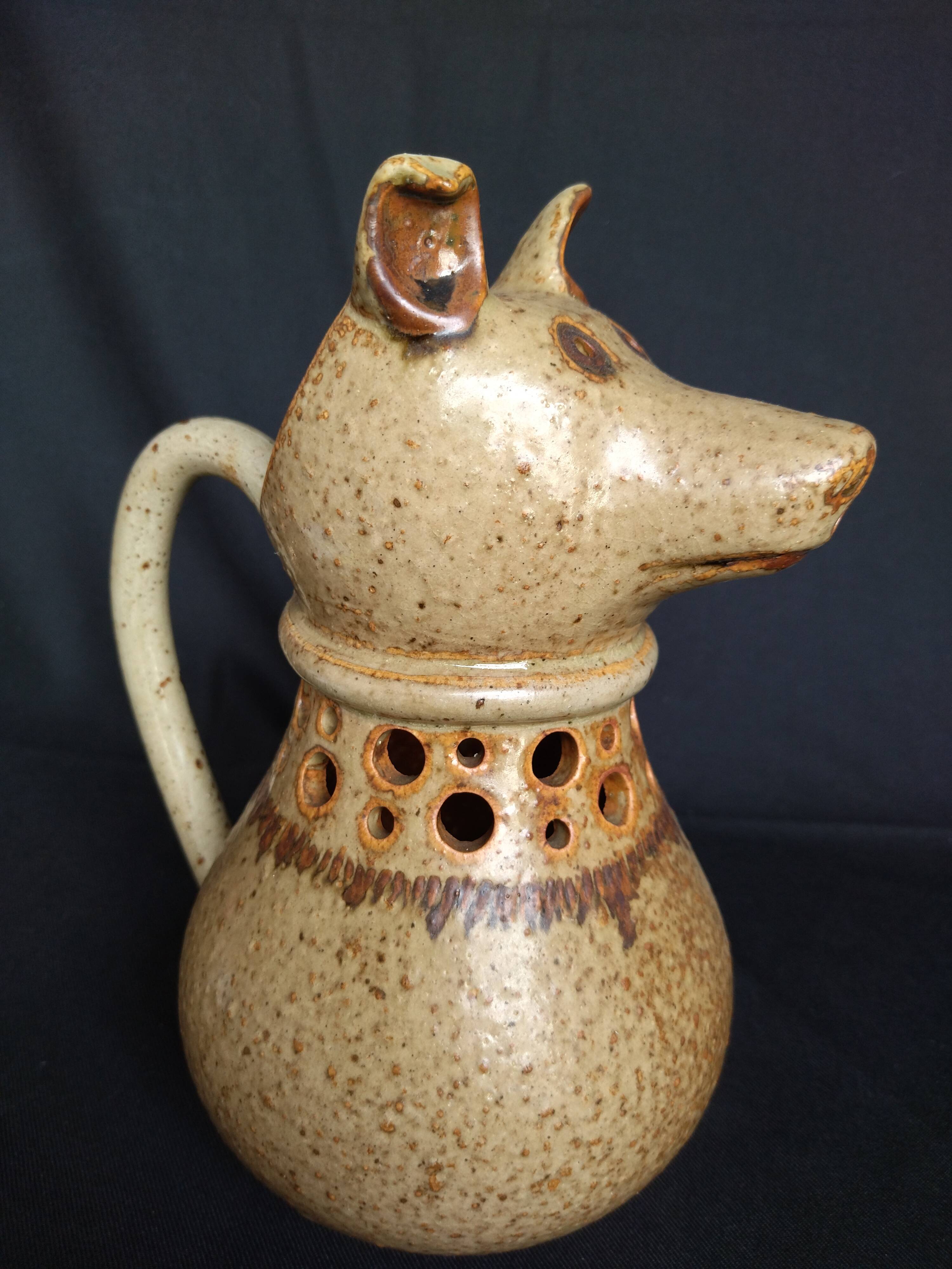 Vintage pitcher dog head