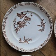 Ironstone dessert plates, poppies
