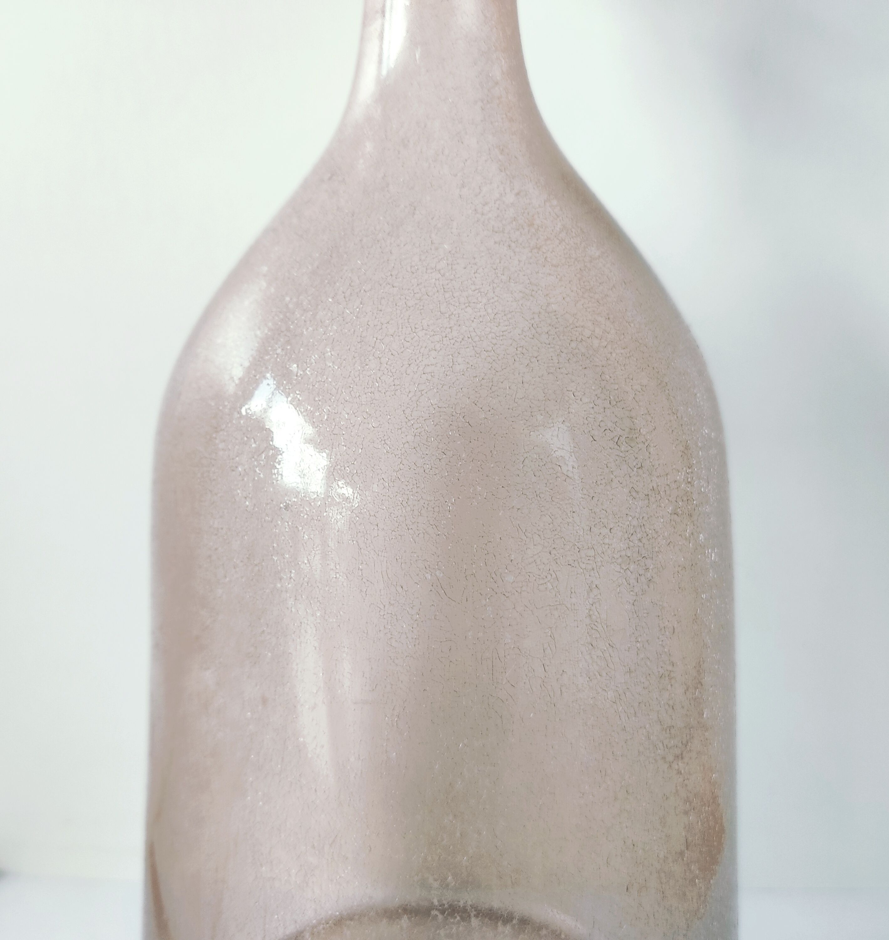 Frosted pale pink glass carafe 29 cm