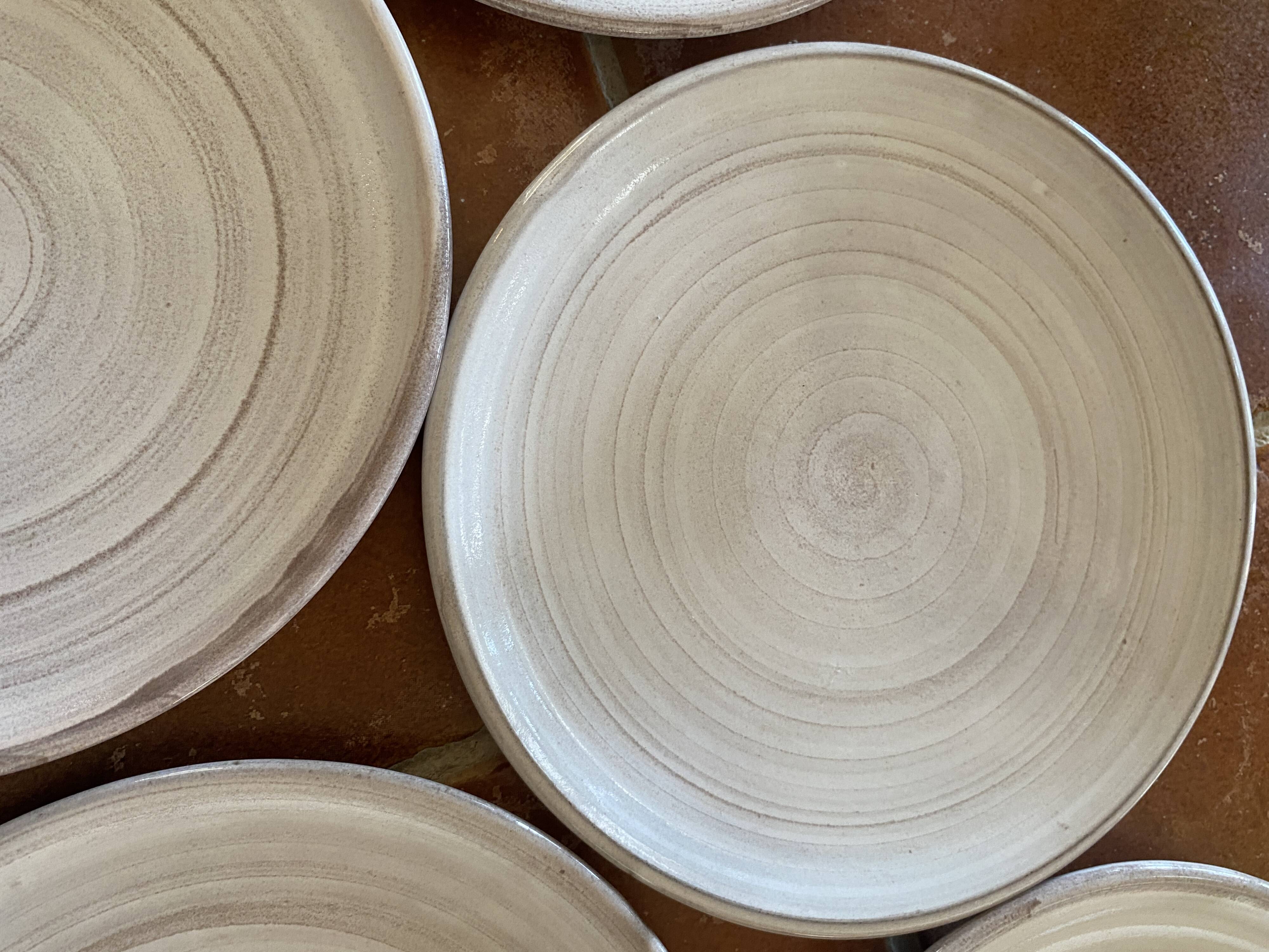 6 glazed terracotta plates 22 cm