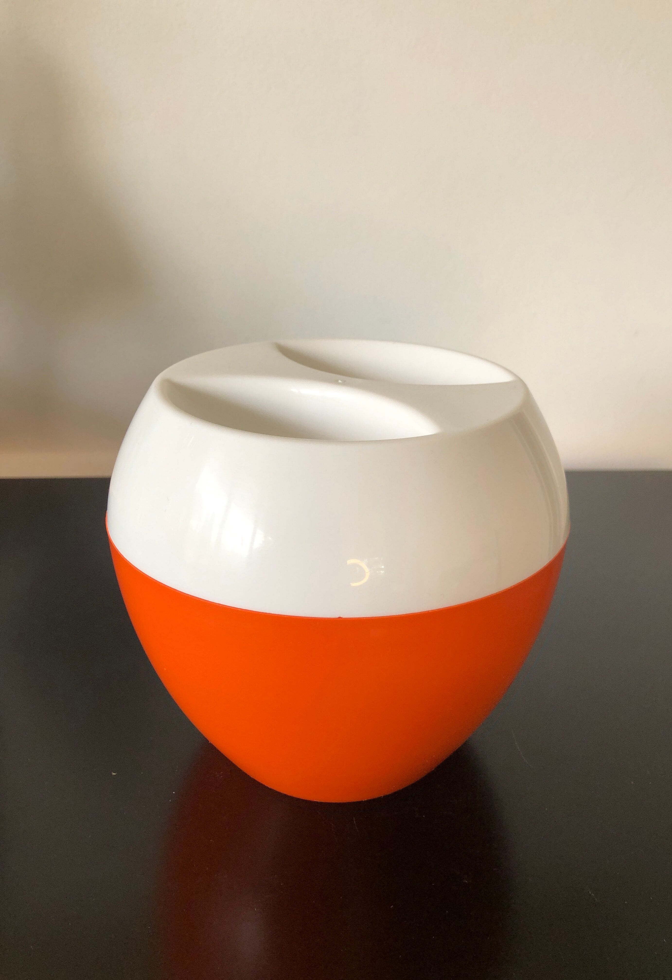 White and orange ice cube tray 1970s