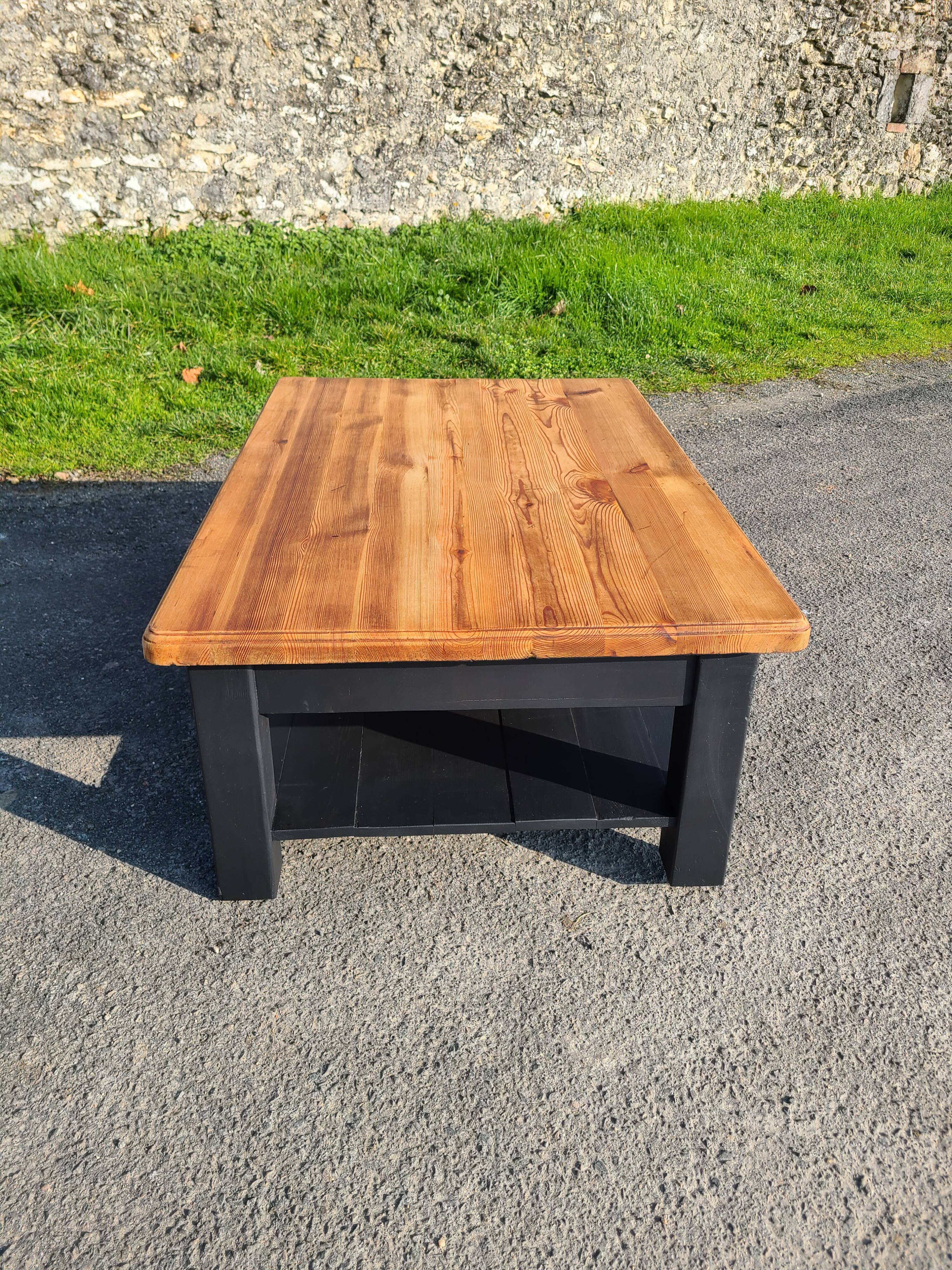 Vintage Scandinavian solid pine coffee table