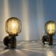 Pair of yellow glass and brass wall lights from the mid-century by N Leuchten, 1960s, Germany.