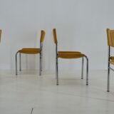 Set of four design chrome dining chairs by Viliam Chlebo, Czechoslovakia, 1980s