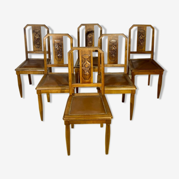 6 chaises époque Art Déco