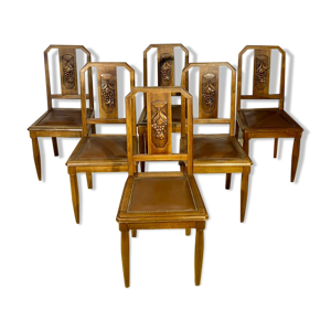 6 chaises époque art Déco