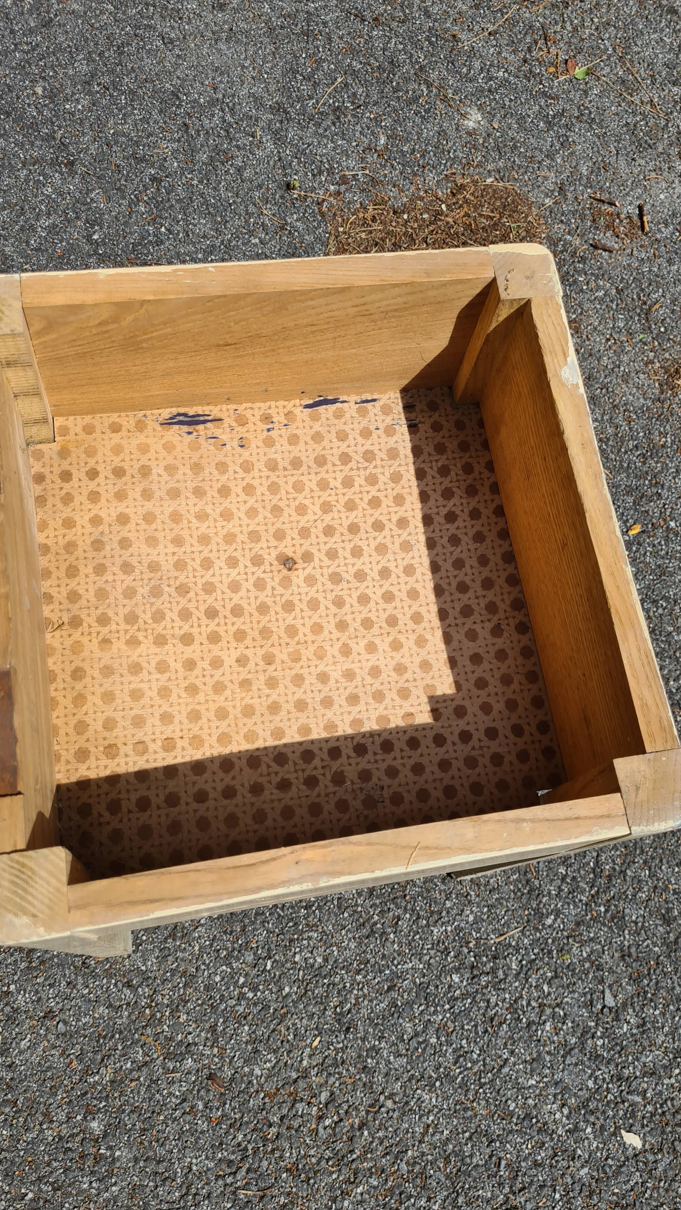 Old stool shoeshine chest / formica / 1950s