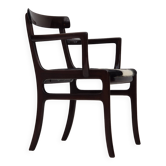 1960s, Danish design by Ole Wanscher, armchair, mahogany wood, cowhide, reupholstered.