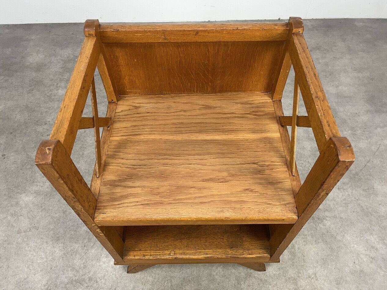 Table de chevet croisillons bois années 50