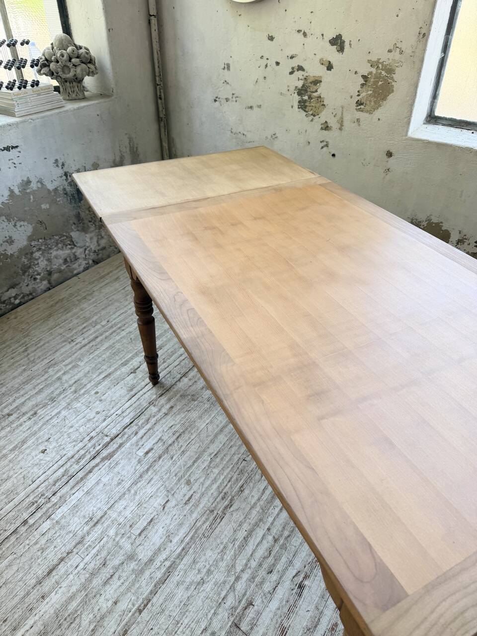 Table de ferme noyer à rallonges 150-250cm