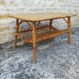 Rattan and bamboo coffee table