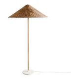 Finnish Mid Century Rattan Floor Lamp by Paavo Tynell for Itsu, 1940s