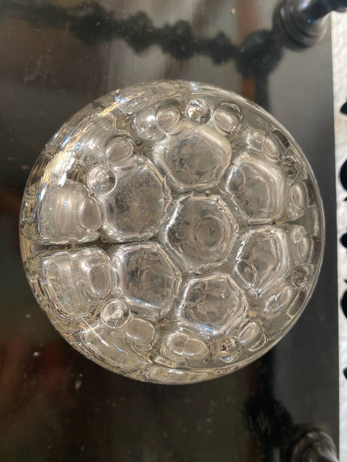 Gallia Art Deco glass and silver metal flower stand