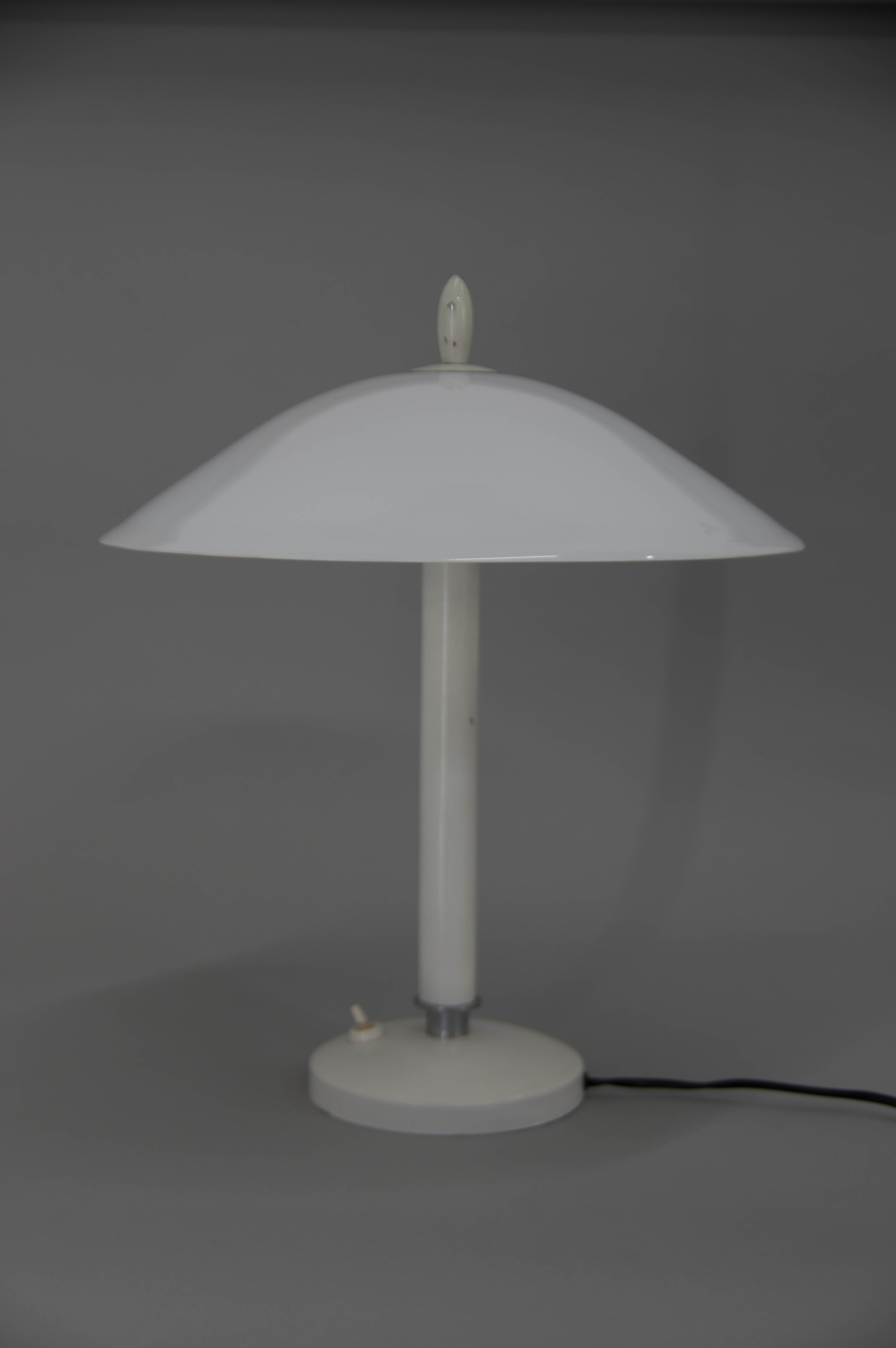 White mid-century table lamp, 1950s