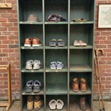 1950s iron workshop storage cabinet.